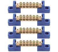 Didiseaon Bloc de Bornes de Mise à la Terre en Cuivre 6 Positions 4 Pièces Bornier Électrique en Laiton Résistant à la Chaleur pour Câblage Domestique et Industriel Barre Omnibus de