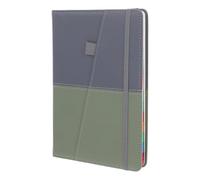 Didiseaon Bloc-notes de Mots de Passe A5 avec Onglets Alphabétiques Colorés, Carnet D’adresses de Sites Web, Organisateur Portable Gris et Vert pour Gestion Pratique des Informations