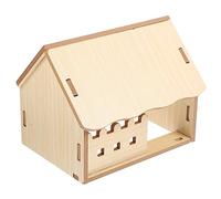 Didiseaon Bois pour Hamster Cabine Décorative Enclos Intérieur Multifonction Maison à Peindre pour Rongeurs Petits Animaux