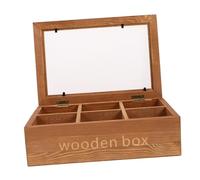 Didiseaon Boîte À Bijoux Carrée En Bois Vintage Avec Compartiments Pour Colliers Et Sachets De Thé