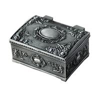 Didiseaon Boîte à Bijoux Métallique Carrée Vintage Coffret à Anneaux Décoré De Fleurs Rangement Élégant Pour Bijoux Et Accessoires