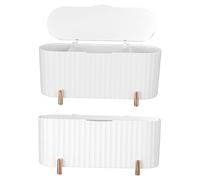 Didiseaon Boîte À Cosmétiques Multi-grilles - 2 Boîtes À Cotons-tiges - Contenant Pour De Maquillage - Boîte De Rangement Avec Support - Support Beauté - Étui De Rangement