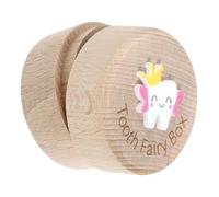 Didiseaon Boîte à Dents en Bois Sculpté 3d pour Bébé, Boîte à Souvenirs Dentaires Garçon, Rangement pour Dents de Lait Perdues, Présent Naissance Maintien Solide