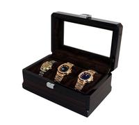 Didiseaon Boîte à Montres en Bois 3 Compartiments 20X12X85 CM Organiseur de Montres Compact et Portable Élégante pour Rangement Coffret Pratique pour Collection