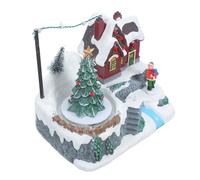 Didiseaon Boîte à Musique de Noël Vintage en Plastique et Résine, Éclairage Intégré, Mélodies Classiques, Décor Élégant pour Célébrations Familiales en Hiver, Lot de 3 Pièces