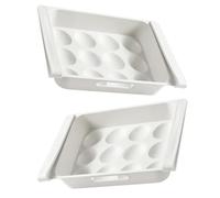 Didiseaon Boîte à Œufs Blanche 12 Cases en Plastique Grosse Capacité, Gain de Place et Maintien Fraîcheur, Tiroir sous Meuble pour Rangement Frigo