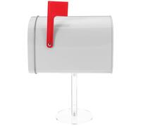 Didiseaon Boîte aux Lettres Extérieure Mini en Métal Étanche Blanche avec Socle Décoration pour Mini-Maison et Jardin Accessoire Mural Résistant aux Intempéries Figurine Décorative