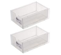 Didiseaon Boîte De 2 Pièces Boîte de rangement cube Conteneurs de stockage de nourriture poubelle tiroirs de rangement comodes rangement casier de rangement organisateur de papeterie pp