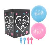 Didiseaon Boîte de de Genre avec Ballons Colorés pour Shower Décoration Festive Papier et Set Complet pour Fête Naissance Garçon ou Fille