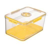 Didiseaon Boîte de Rangement Alimentaire Étanche avec Couvercle Sécurisé et Drain Intégré Bac Organiseur Transparent pour Fruits Légumes et Œufs Grand Volume pour Réfrigérateur Maison