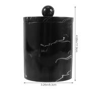 Didiseaon Boîte De Rangement en Résine Marbrée Noire pour Coton Et Cure-Dents avec Couvercle, Petit Format Compact, Protection Anti-poussière Et Humidité, Accessoire De Salle De Bain Et Maquillage