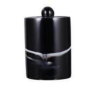 Didiseaon Boîte de Rangement pour Coton-tiges et Cure-dents Distributeur Compact Résine Noir Marbré pour Salle de Bain et Cuisine