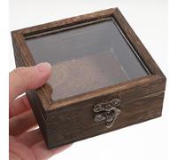 Didiseaon Boîte de Rangement pour Insectes en Bois Massif 3 Pièces 10X10X45 CM Couvercle Transparent Cadre Vitrine Carré pour Collection de Spécimens et Exposition Décorative