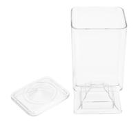 Didiseaon Boîte de Rangement Transparente Design Élégant et Fonctionnel Double Compartiment en Plastique pour Disques de Coton Maison Comptoir de Salle de Bain