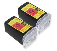 Didiseaon Boîte de Recyclage Portable Mécanisme de Verrouillage Noire 2pcs en Plastique pour Élimination Sûre des Lames Usagées pour Lames de Rasoir