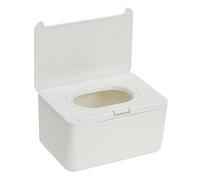 Didiseaon Boîte Distributrice Lingettes Plastique Compacte avec Couvercle Étanche Boîte Rangement Mouchoirs et Masques Portable pour Bureau et Voyage Blanc
