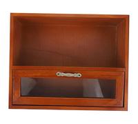 Didiseaon boîte en bois de stockage en couches faire organisateur de tiroir de maquillage petit organisateur de maquillage bureau armoire en bois mini armoire titulaire cosmétique Brown