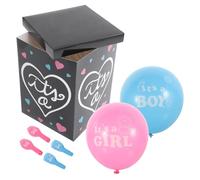 Didiseaon Boîte en Papier pour Annonce du Bébé Ballons en Papier et Plastique, Décoration pour Shower et Fête de Genre, 1 Set Complet