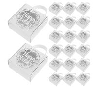 Didiseaon Boîtes Présents de Pâques Blanches Ajourées Poignée Coffrets Présents Décoratifs 25 Pièces Emballage Festif pour Bonbons Biscuits et Friandises pour Fêtes