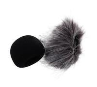 Didiseaon Bonnette Anti-vent pour Microphone avec Fourrure Gris-blanc et Mousse, Protection pour Microphone Compatible Zoom H1, Lot de 2 Pièces, Filtre Bruit Ambiant, Usage Studio