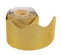 Didiseaon Bordure Décorative en Papier Doré Brillant 57 CM X 10 M sans Adhésif Bordure Ondulée Résistante à L’Eau pour Tableau D’Affichage Décorations de Classe Bureaux et Murs