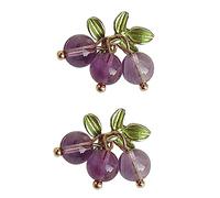 Didiseaon Boucles D’oreilles Raisin Cristal à Clous Minimalistes, Perles Violettes, Bijoux Fruités Pour Femmes, Élégantes Petites Boucles D’oreilles Champêtres, Légères Et Adaptées Aux Fêtes, Couple