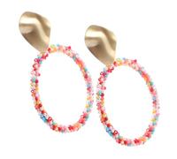 Didiseaon Boucles Doreilles Colorées Perles Rondes Accessoires Esthétiques pour Femme Légères et Originales pour Fêtes et Usage