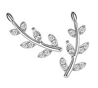 Didiseaon Boucles D'oreilles Feuilles Grimpeuses Femme Style Japonerie Coréen En Alliage Léger Orné De Cristaux Pour Usage Quotidien Taille Petite