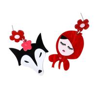 Didiseaon Boucles d'Oreilles Pendantes de Dessin Animé Acrylique 1 Paire Motif Petit Chaperon Rouge et Grand Méchant Loup Bijoux Créatifs pour Femmes et Filles Légères