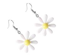 Didiseaon Boucles D'oreilles Pendantes Fleurs Marguerite en Résine Colorée Bicolore pour Femmes et Filles Accessoire Mode Voyage Soirée Taille Unique