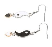 Didiseaon Boucles D'oreilles Pendantes Yin Yang Noires Et Blanches En Alliage Pour Femmes, Style Tai Chi, Légères, Adaptées Usage Quotidien