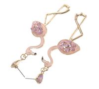 Didiseaon Boucles Oreilles Flamant Émail avec Cristaux Pendentifs Élégants pour Femmes Bijoux Mode pour Soirées et Usage Quotidien