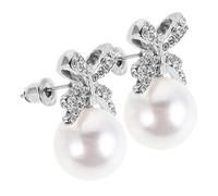Didiseaon Boucles Oreilles Nœud Élégantes pour Femmes Faux Cristaux Brillants Bijoux Durables pour Mariages Demoiselles Honneur et Occasions Spéciales