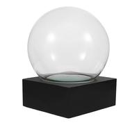 Didiseaon Boule à Neige en Verre Soi-Même 120 MM - Dôme Transparent Épais Base Carrée en Résine Noire - Kit DIY pour Décoration de Noël Loisirs Créatifs et Centre de Table Stable
