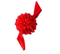 Didiseaon Boule de Fleurs en Tissu Rouge de 25 Cm, Décoration pour Cérémonies D'événements, Facile à Transporter et Pratique pour Fêtes et Jeux Sportifs