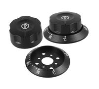 Didiseaon Bouton Gaziniere en Plastique Noir D-shape, Pack de 2pcs Réglage Précis Température 50-300 ℃, Compatible pour Thermostat et Cuisinière à Gaz
