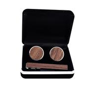 Didiseaon Boutons de Manchette Bois Massif et Pince à Cravate Cuivre Pur pour Homme Accessoires Élégants et Pratiques Coffret Cadeau pour Tenue Formelle et Fêtes