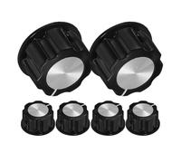Didiseaon Boutons de Réglage Volume 28mm X 15mm Lot de 6 en Alliage D'aluminium Noir, Contrôle Précis et, pour Potentiomètre Guitare Électrique