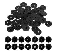 Didiseaon Boutons Ronds Noirs 25 MM à 4 Trous en Résine Lot de 50 Pièces Boutons de Rechange pour Manteaux et Pulls Accessoires Couture pour Vêtements et Artisanat