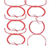 Didiseaon Bracelet en Corde Rouge à Nœuds Semi-finition Tissé Délicat Unisexe Ajustable pour Femmes et Hommes Style DIY Usage Quotidien Taille Unique