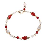 Didiseaon Bracelet Fruit Dessin Animé Pendentif Cerise Porte-clés Bracelet Breloque Fraise Extensible Perles Colorées Bijoux Mignon Filles