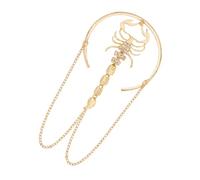 Didiseaon Bracelet Haut Du Bras Gothique Ajustable Forme de Scorpion avec Cristaux Manchette Ouverte Doré pour Hommes et Femmes Style Rétro Géométrique