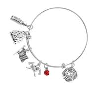 Didiseaon Bracelet Pompier Ajustable Unisexe avec Breloques Bijou Souvenir pour Femme et Homme Hache de Pompier Héroïque