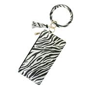 Didiseaon Bracelet Porte-clés Paquet à Main en Cuir Pu Motif Zèbre, Petit Paquet pour Téléphone et Monnaie, Pochette Multifonction 1 Pièce, Accessoire pour Femmes en Voyage