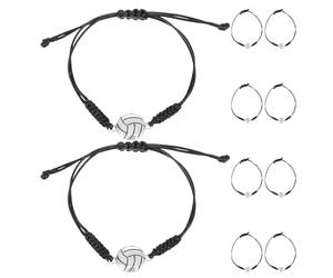 Didiseaon Bracelets en Corde Tressée Faits Main Lot de 10 Bracelets à Breloques Volley-Ball pour Adolescentes et Garçons Réglables Accessoires Sportifs pour Équipe et Présents