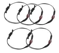 Didiseaon Bracelets Rugby Style Sportif Créatif et Polyvalent Tressés en Polyester Ajustables Lot de 5 pour Femme Usage Quotidien ou Occasions Spéciales
