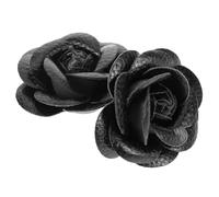 Didiseaon Breloque Chaussure en Cuir Synthétique Fleur Noire pour Mariage | Clip-on Polyvalent, à Fixer Devant ou Derrière, pour Talons Hauts et Escarpins à Bout Fin