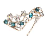 Didiseaon Broche à Talon Haut Élégante en Alliage avec Pierres Bleues Dégradées, Épingle de Sûreté pour Vêtements Féminins, Présent Mode pour Robe de Soirée et Accessoires, Taille Unique