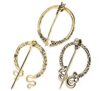 Didiseaon Broche Châle Viking Vintage en Alliage Bronze Ancien, 3 Pièces Épingle à Manteau Médiévale, Accessoire Costume Femme pour Châle, Cape et Écharpe, Style Rétro Spirale Serpent