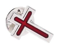 Didiseaon Broche Croix de Communion en Émail Rouge, Épinglette Chrétienne Légère et Confortable, 1 Pièce, Accessoire Religieux pour Baptême et Première Communion, Insigne de Prière